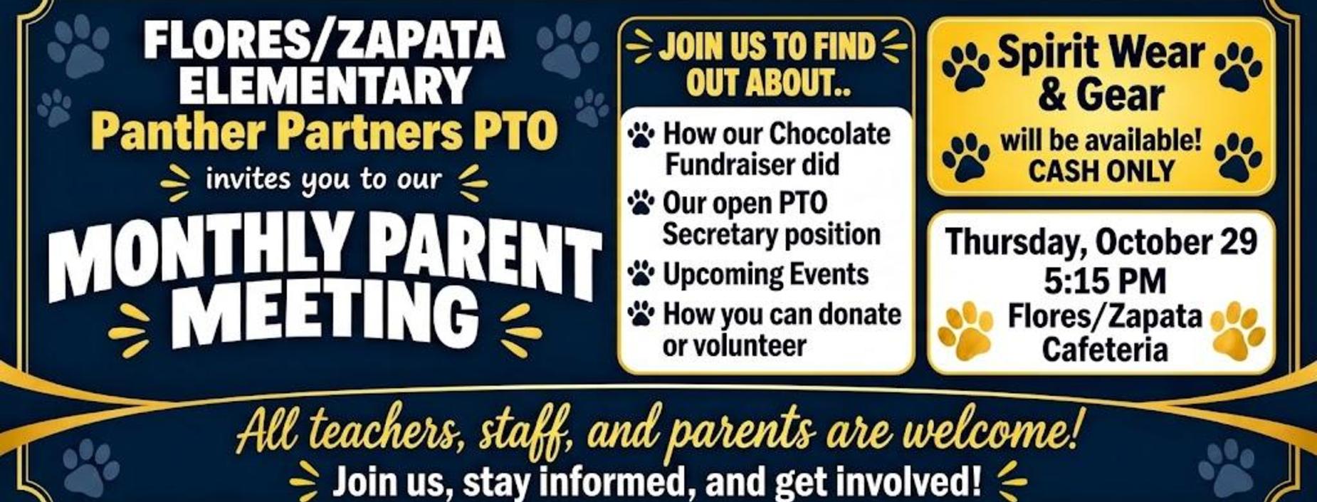 October PTO Meeting Flyer