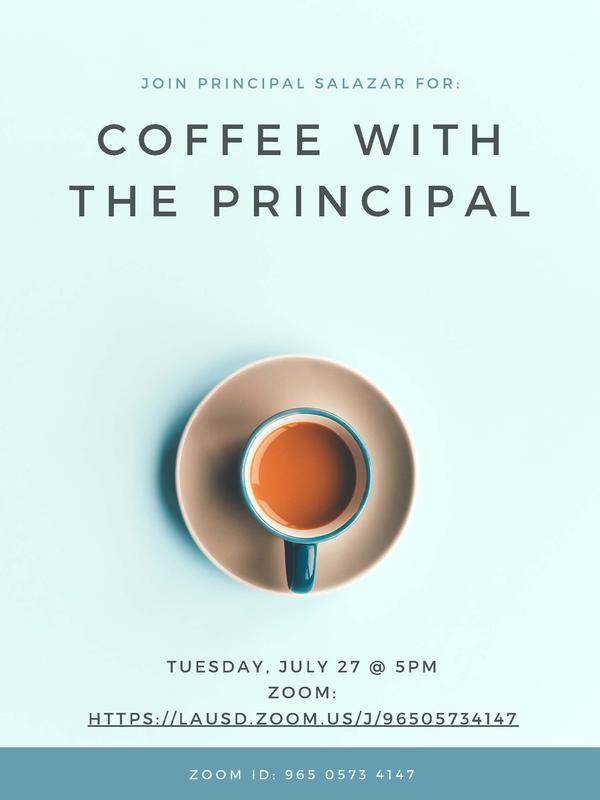 Coffee with the Principal 7.27.27 @ 5pm