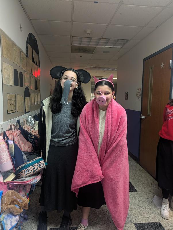 MSG students dressed up as elephant and piggy.