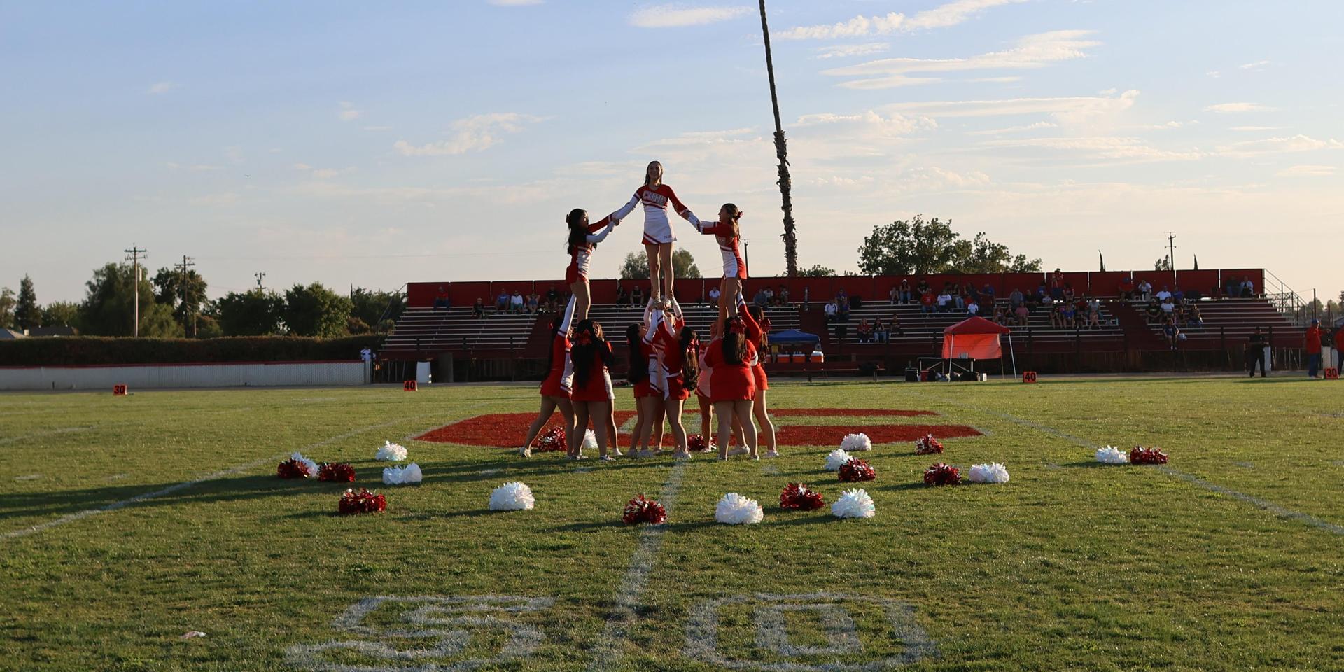 Junior Varsity Cheerleaders in action at halftime 7