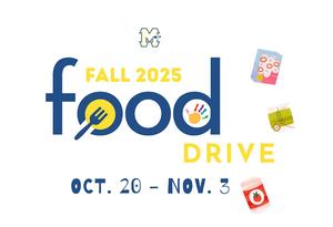 A sign reading Fall Food Drive Oct. 20 -Nov. 3