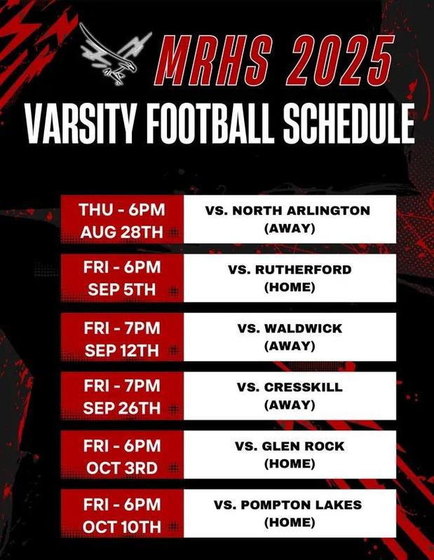 MRHS Varsity Football Schedule