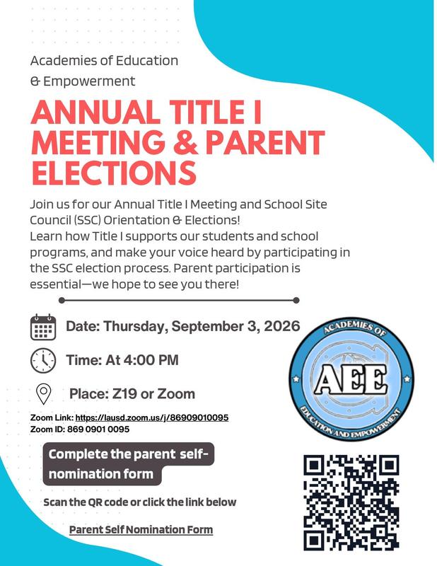 Annual Title I Meeting & Parent Elections