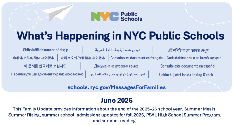 June NYCPS Parent Letter