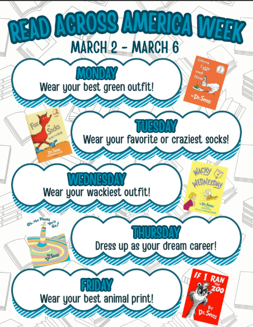 Read Across America Week information flyer