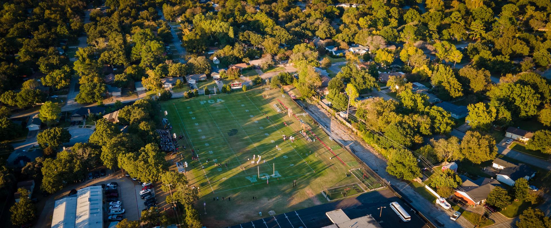 Aerial shot of PCA football field