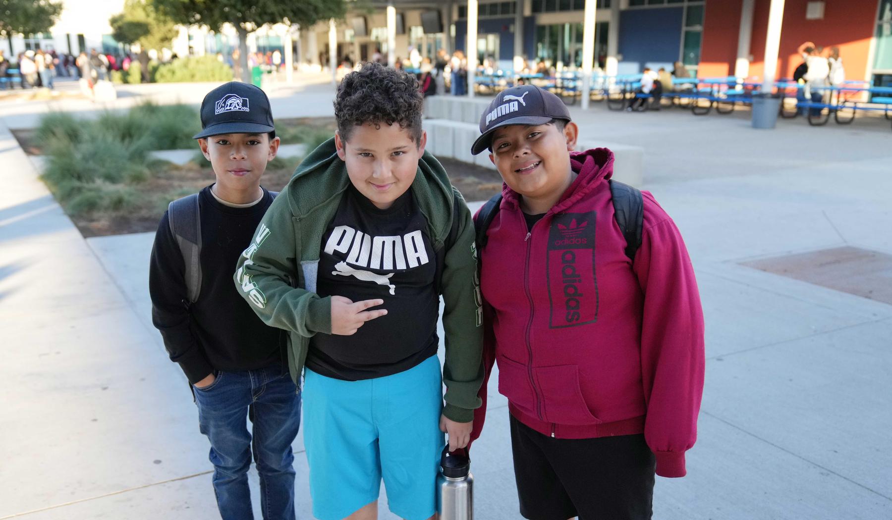 three middle school boys