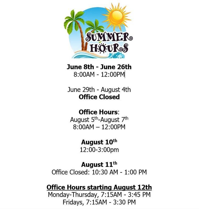 BMMS Summer Office Hours