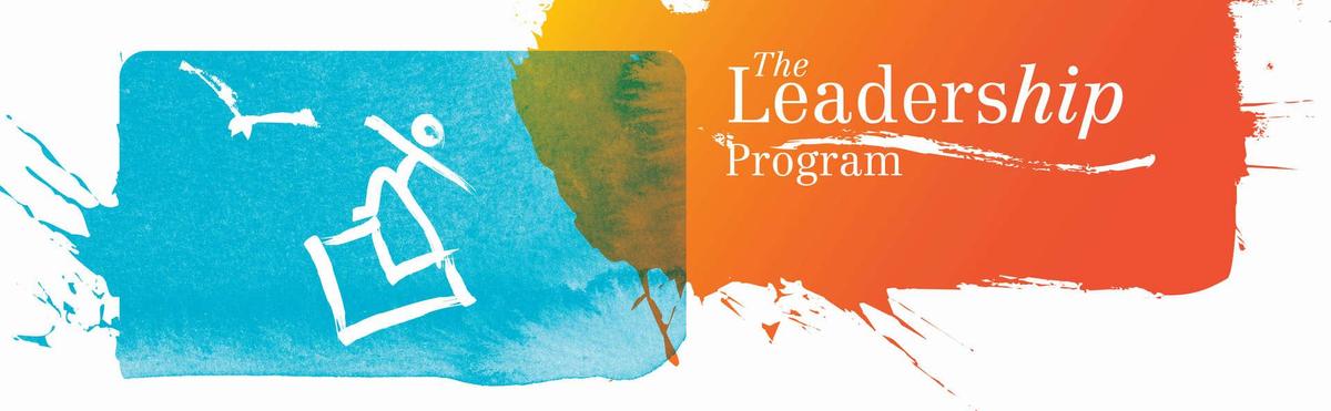 Colorful design featuring the text 'The Leadership Program'.
