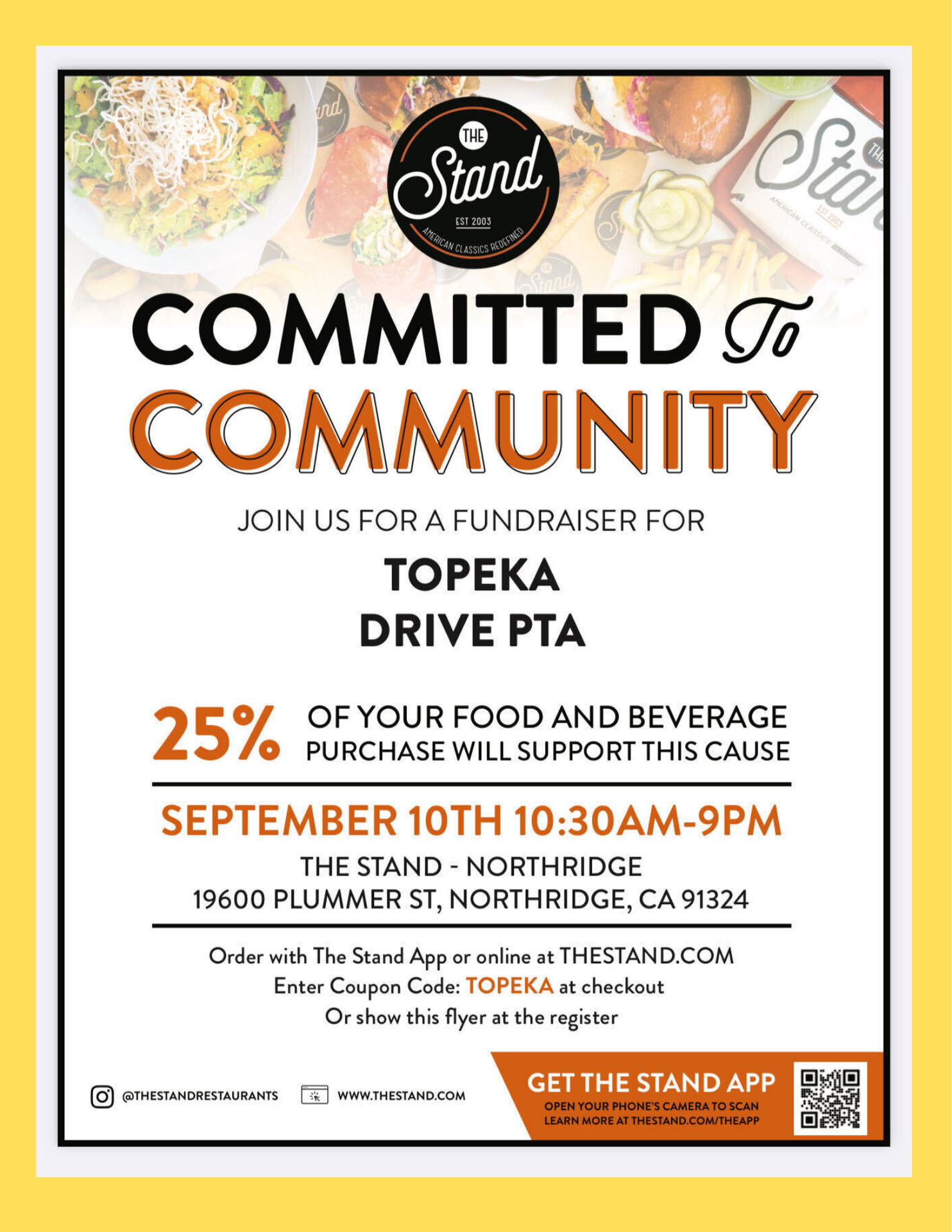 PTA September 2026 Dine Out flyer