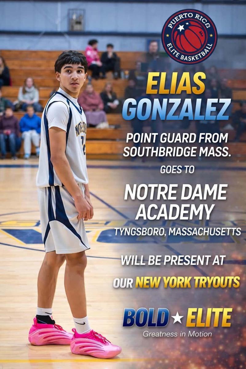 Elias Gonzalez on the basketball floor in this NDA uniform.