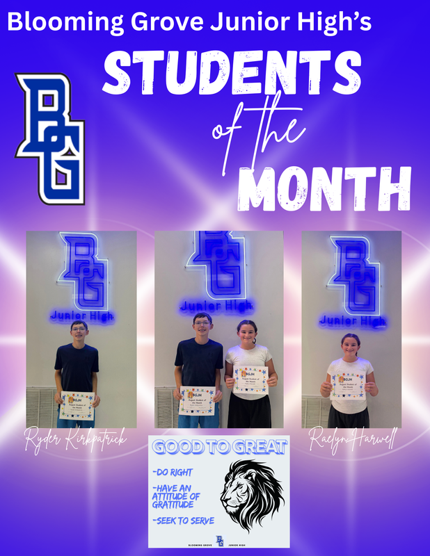 BGJH Students of the Month Featured Photo