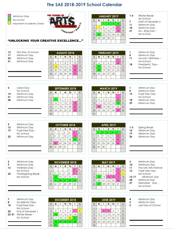 2018-2019 School Calendar Featured Photo
