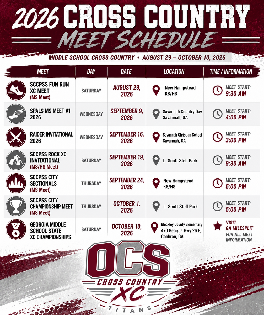 TITAN 2026-27 Cross Country Schedule