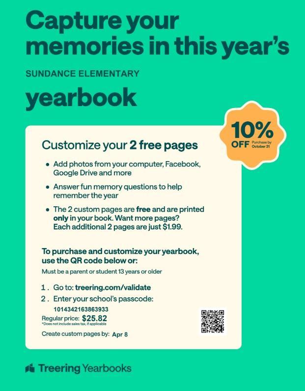 It's not too early to order a yearbook! Save 10%!