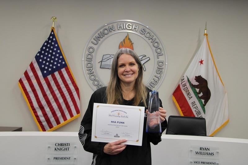 Mia Funk, Director of College and Career Readiness, Named 2026 San Diego County School Counseling Administrator of the Year by the San Diego County Office of Education