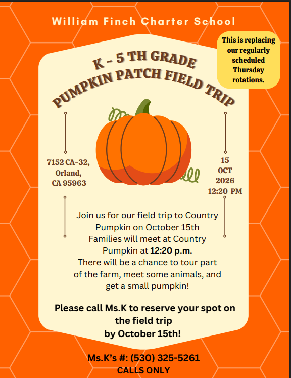 K-5 Country Pumpkins Field Trip
