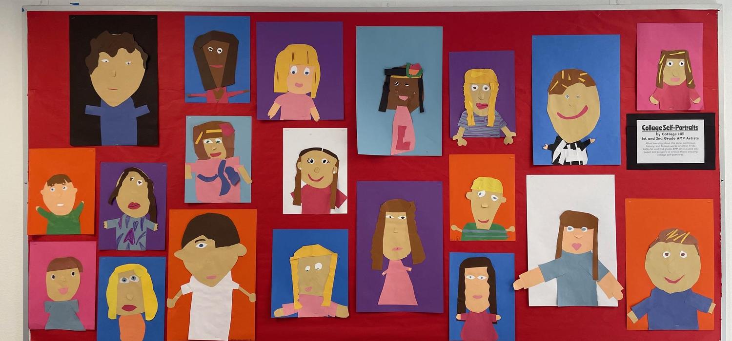 1st & 2nd Grade Collage Self Portraits
