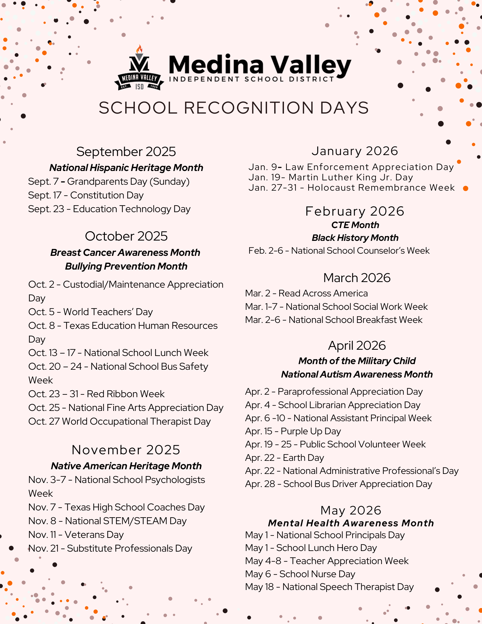 School Recognition Days