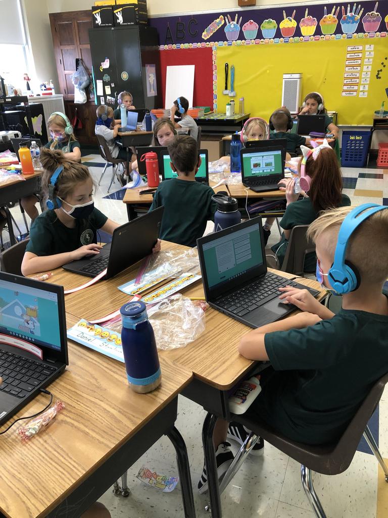 Third grade has been working hard on their i-Ready diagnostic tests.   The whole school is in the middle of the diagnostic testing period for the first trimester. The AR program is now up and running so the students are all taking their STAR test to find out their reading levels.  They will begin taking book tests later this week.