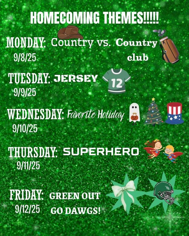 Homecoming Week Dress Up Days