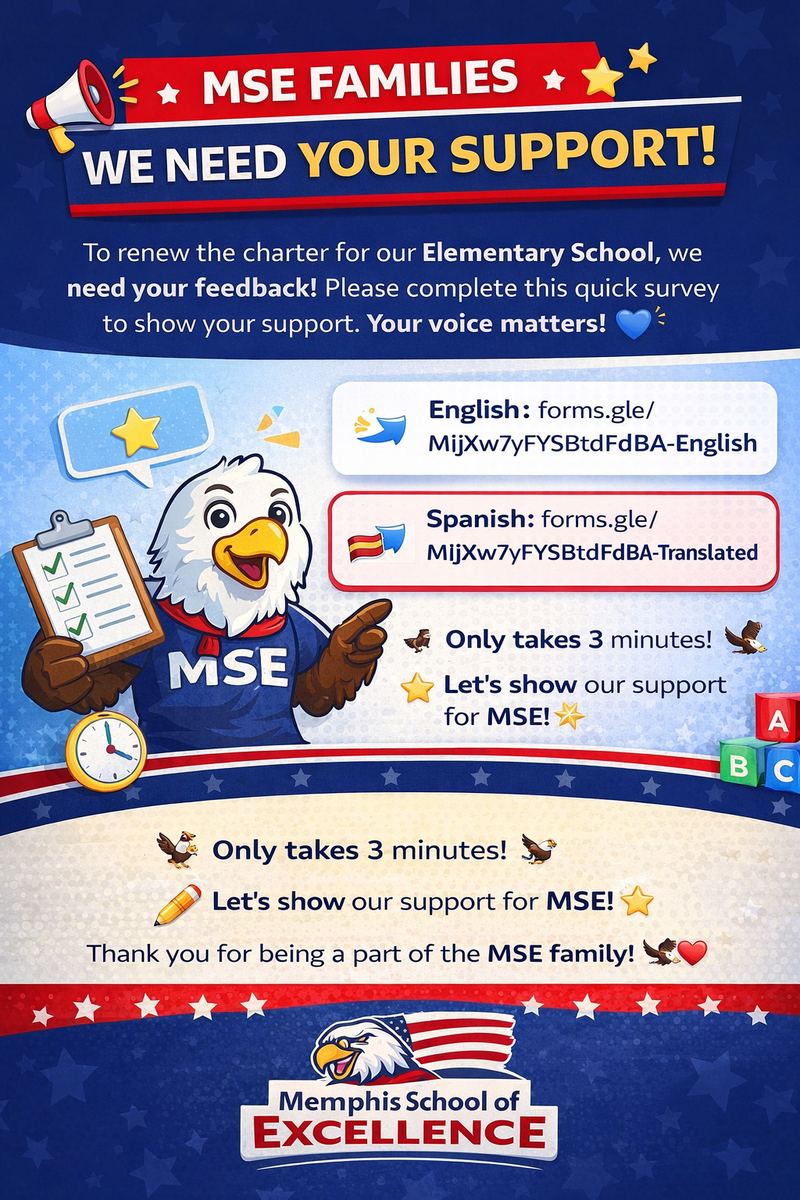 As part of this important process, we are asking all families to complete a quick survey. Your voice matters, and your feedback helps us continue to grow and serve our students with excellence!