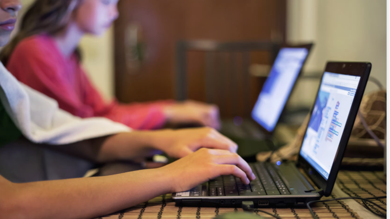 Students working at computers
