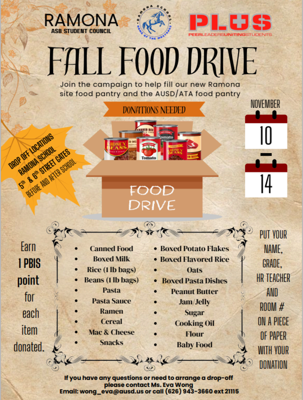 Ramona Fall Food Drive