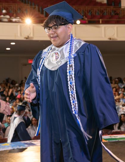 Graduate on stage