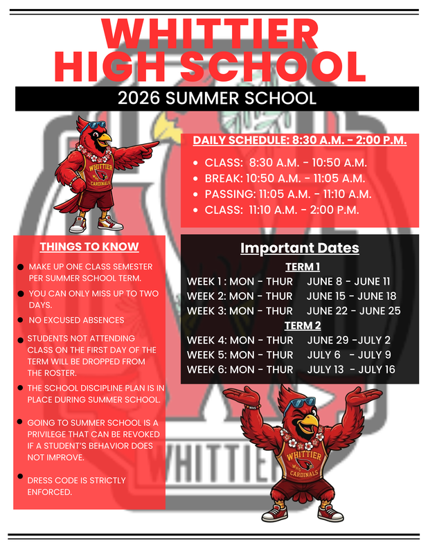 Summer School Calendar