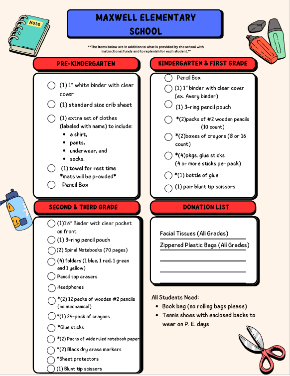 School Supply List