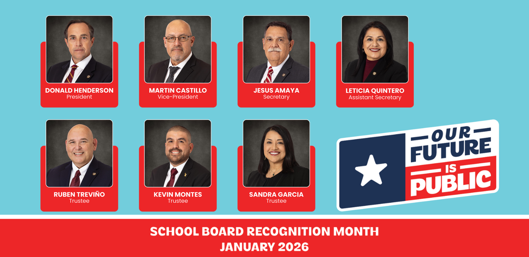 School Board Recognition Month Banner with portraits