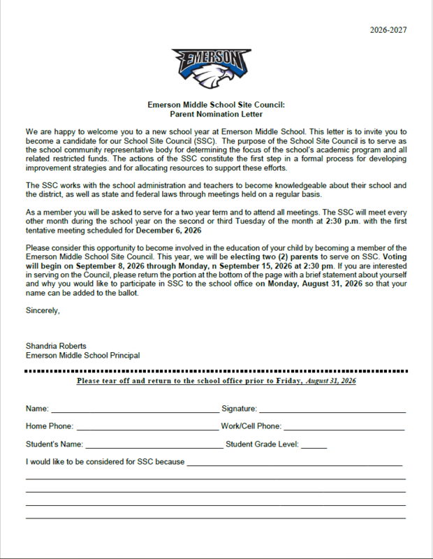SSC Parent Nomination Form SPAN