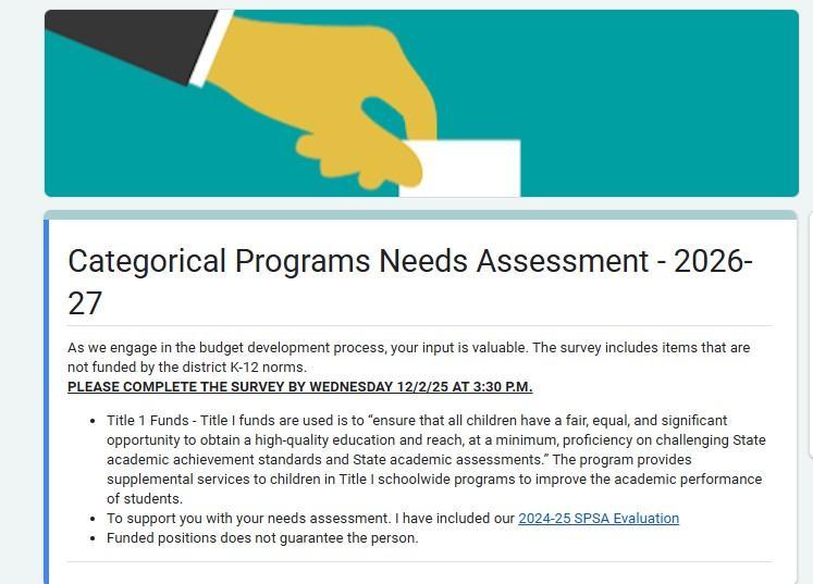 2026-27 Categorical Assessment
