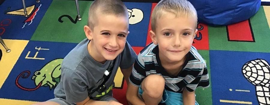 Two happy 1st grade boys