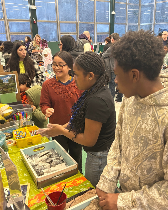 Students at excavation area on STEAM Night