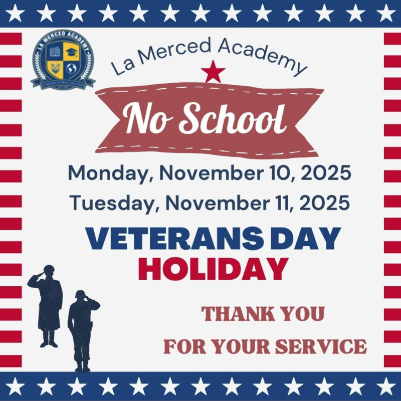 Veterans Day Holiday Announcement in English