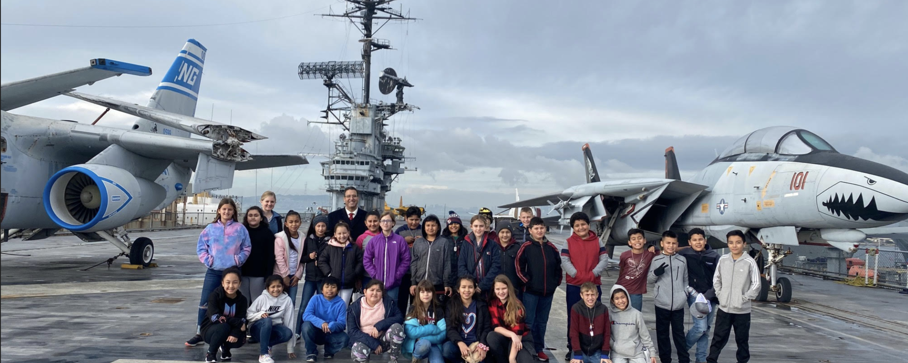Combined Collegeville/Farmington 5th grade field trip to USS Hornet