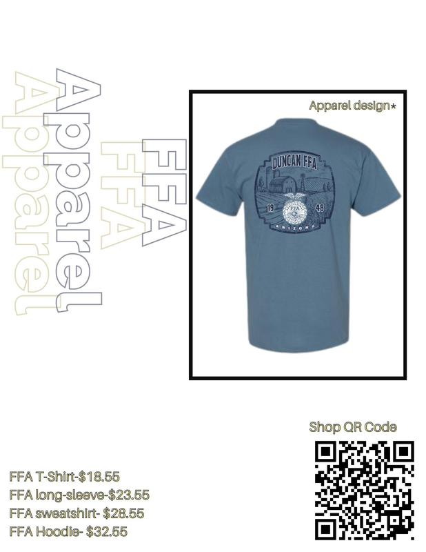 Blue t-shirt with ffa logo on it