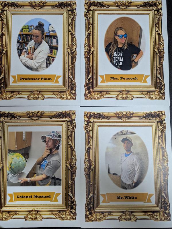 Suspicious characters in the Clue game.