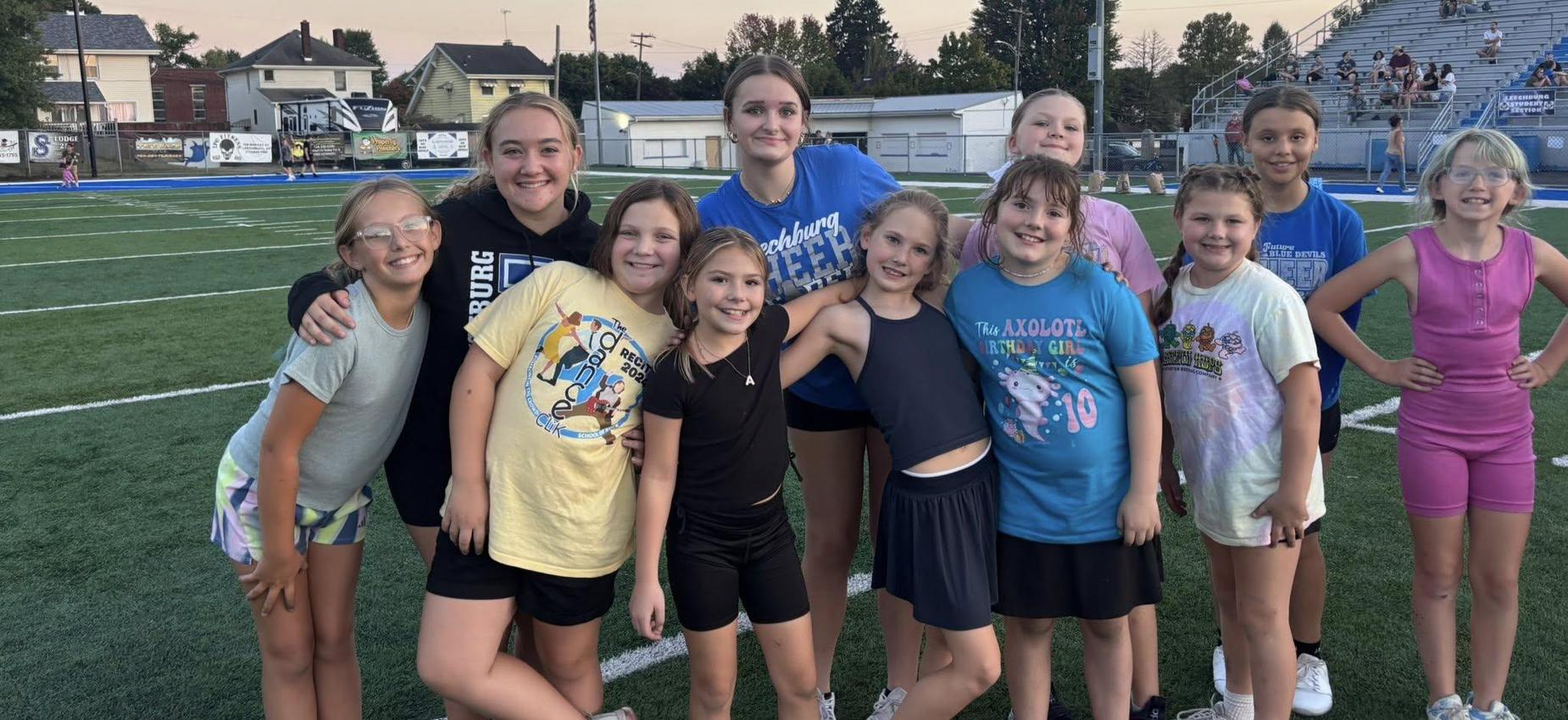Leechburg Cheerleaders hosting a Mini Cheer Camp