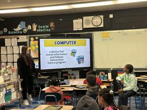 Students learning about computers