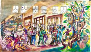 Sketch of Tenor High School community mural