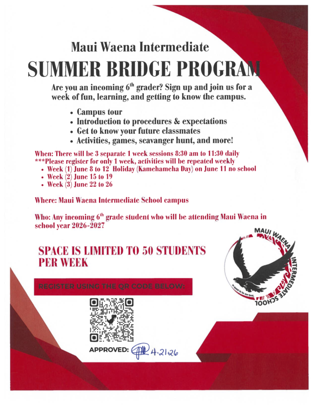 MWIS Summer Bridge Flyer