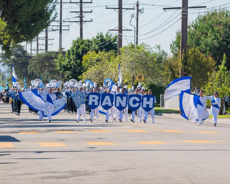 students marching in parade