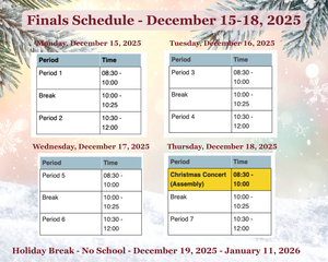 Finals Week Schedule