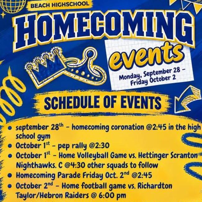 Homecoming schedule of events