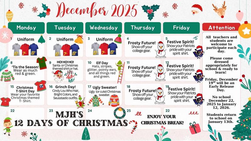 holiday dress calendar