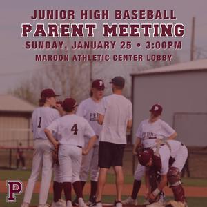 Perry JH baseball parent meeting 2026