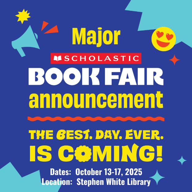 Scholastic Book Fair announcement flyer